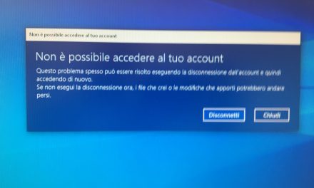 Non è possibile al tuo account – Windows 10